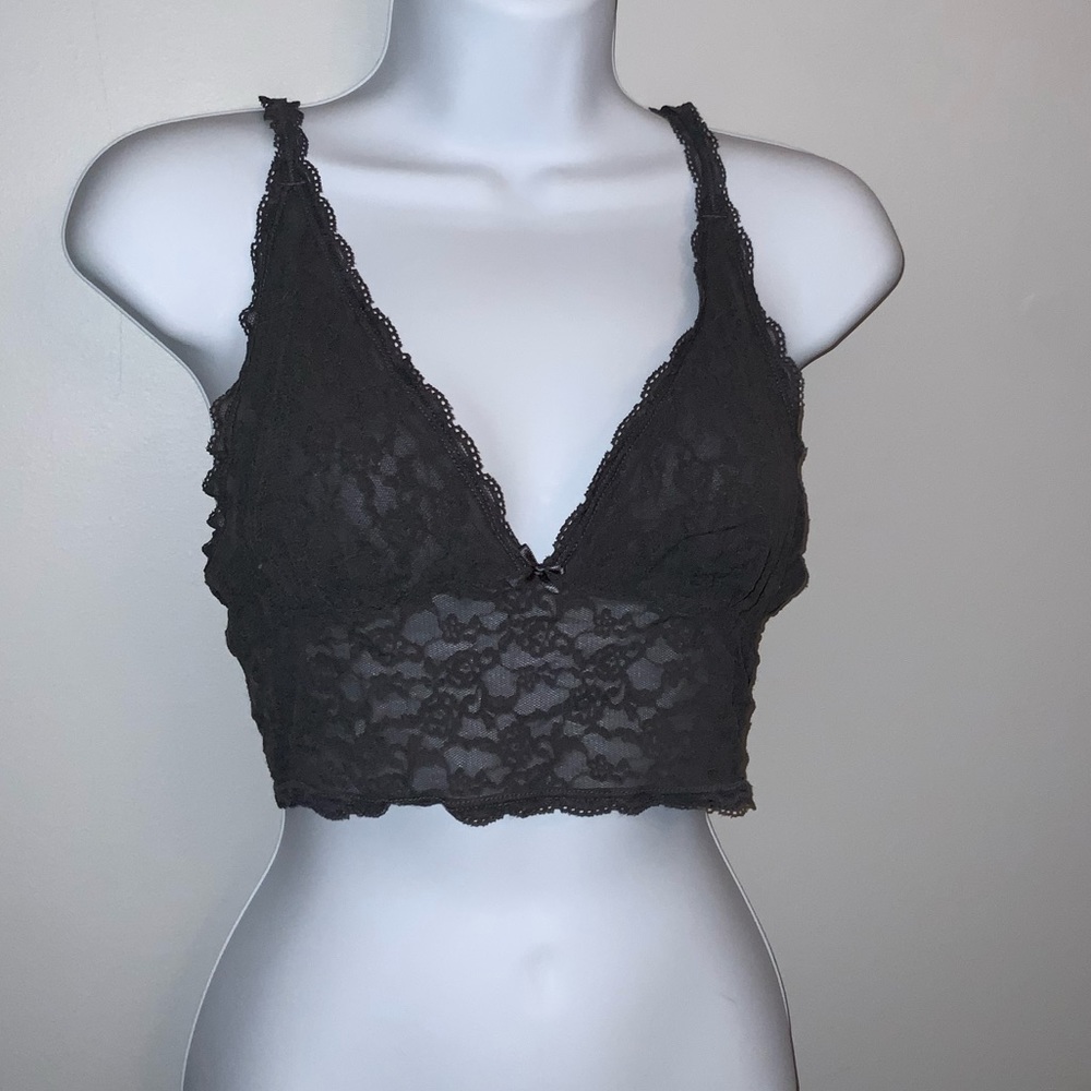 Victoria’s Secret Gray Lace Bralette Sz L